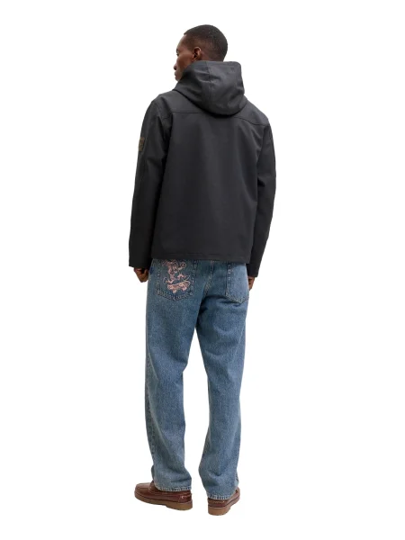 JACK & JONES Prechodná bunda Adam melírovaná čierna