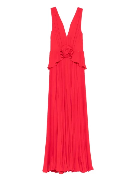 Rochie maxi Nissa plisată de costum roșu
