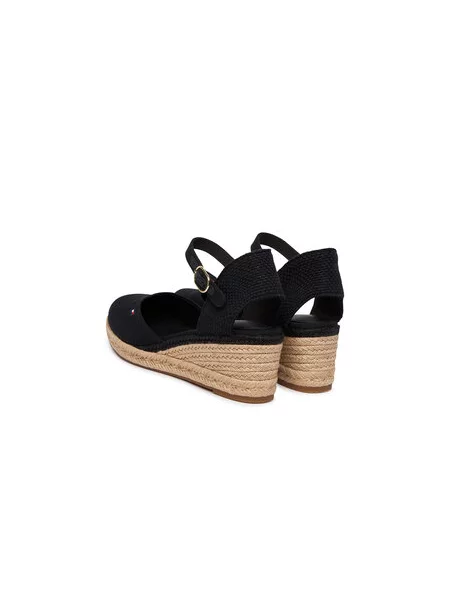 Espadrile Tommy Hilfiger Mid Wedge Espad Closed Toe črna
