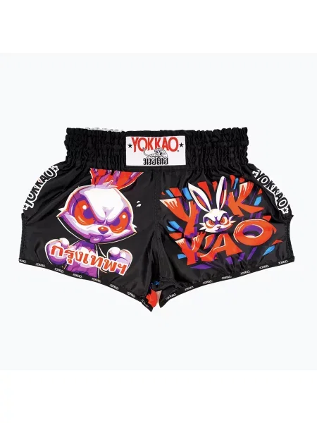 Tréninkové šortky YOKKAO Angry Rabbit Muay Thai black černé