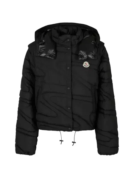Geacă Moncler cu glugă negru