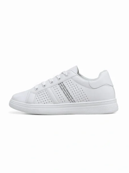 Sneakerși Resti ajurate alb