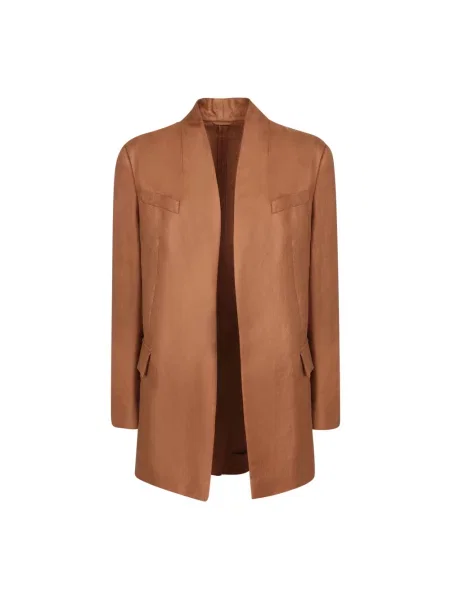 Lniana marynarka Brunello Cucinelli brązowa