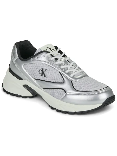 Sneakers Calvin Klein Hike Runner Laceup Mesh Mix Met argintiu
