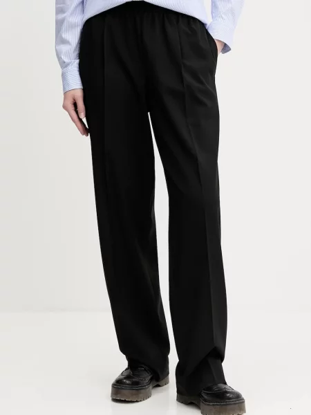 HUGO pantaloni lat high waist negru