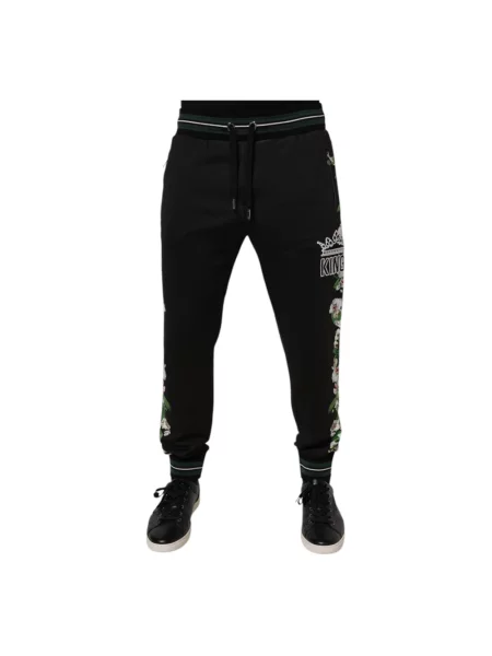 Joggery Dolce And Gabbana w kwiatki czarne