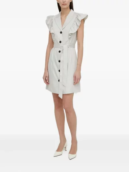 Rochie mini Bruuns Bazaar cu dungi cu volane de costum gri