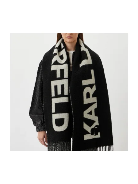 Šál Karl Lagerfeld K/ESSENTIAL čierna
