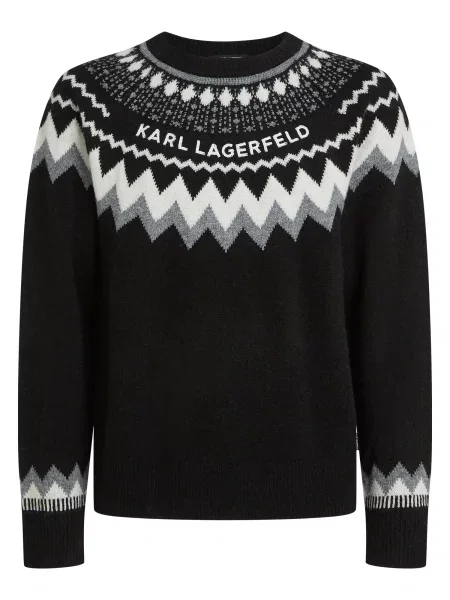 Karl Lagerfeld Pulover gri / negru alb