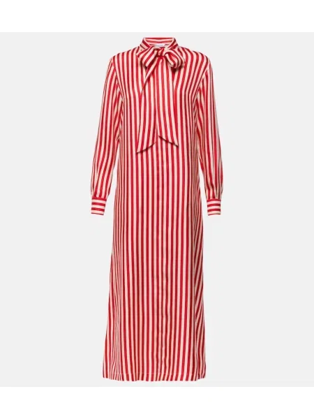 Jedwabna sukienka maxi Max Mara w paski garniturowa