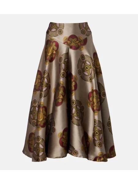 Fustă midi La Doublej cu imagine din jacard până la genunchi
