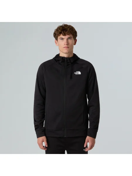 Мъжки суитшърт The North Face Reaxion с качулка и цял black heather черно