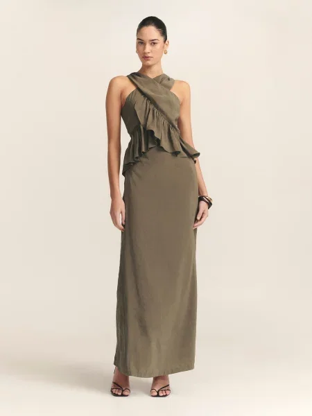 St MRLO Večerna obleka Aloe' rjava