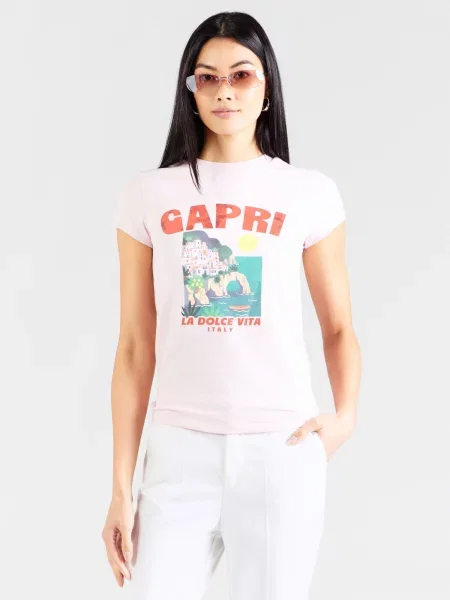 TOPSHOP Tricou KIA EVERYDAY / turcoaz / galben / roz bej
