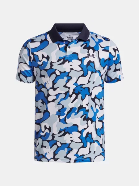Tricou polo copii Under Armour alb