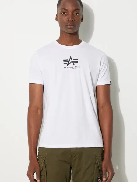 Футболка Alpha Industries Basic Mid Logo біла