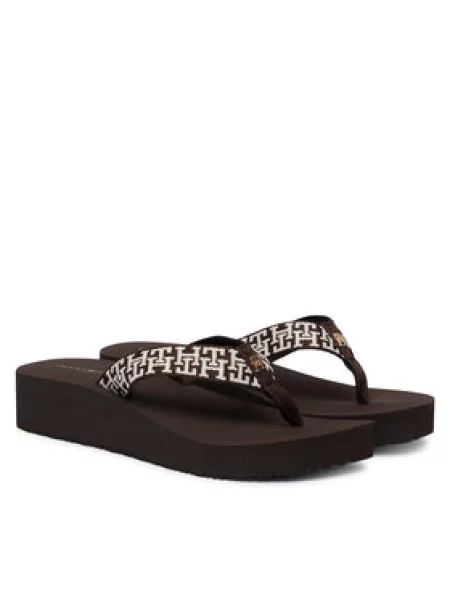 Žabky Tommy Hilfiger Mono Wedge Summer Sandal hnedá