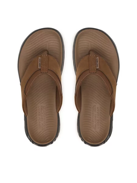 Japonki Skechers brązowe