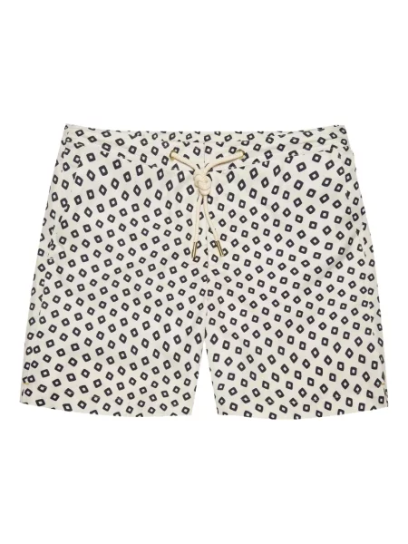 Slip de baie Orlebar Brown cu imagine cu imprimeu geometric alb
