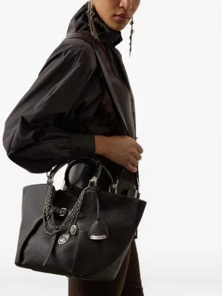 Colier Ralph Lauren Collection din piele negru