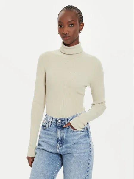 Calvin Klein Jeans Bluză cu gât bej