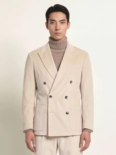 Strellson Oblekové Sako Ashton Slim Fit Z Manšestru natural