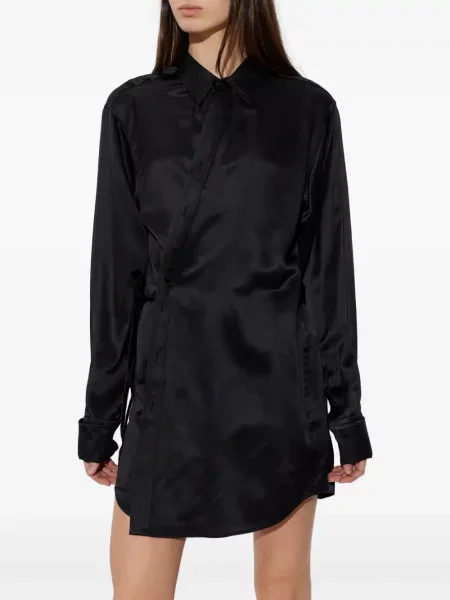 Rochie mini Balenciaga din satin plic negru