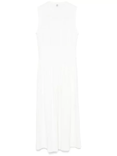 Maksi sukienka maxi Toteme bez rękawów garniturowa biała