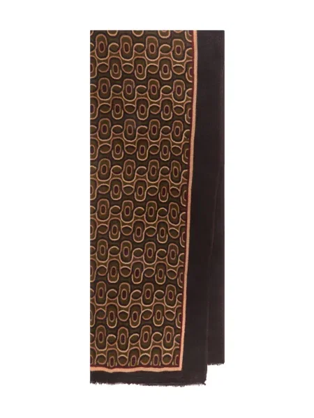 Fular Maliparmi cu imprimeu geometric maro