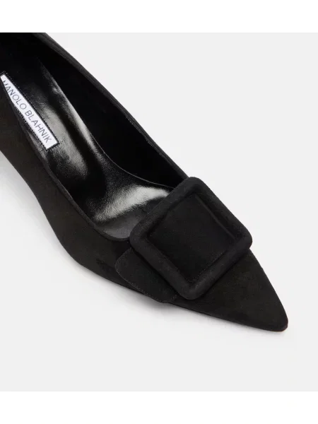 Pantofi cu toc Manolo Blahnik din piele de căprioară negru