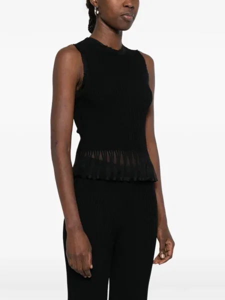 Top Sandro cu volane negru