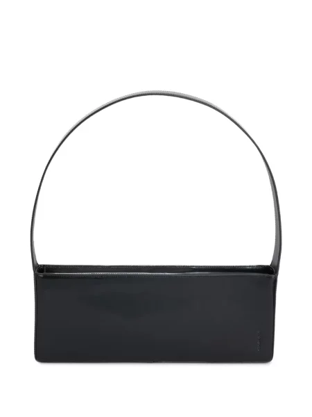 Geantă Jil Sander din piele de lac negru