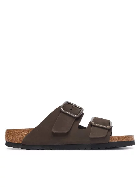 Шлепанцы Birkenstock с пряжкой бежевые