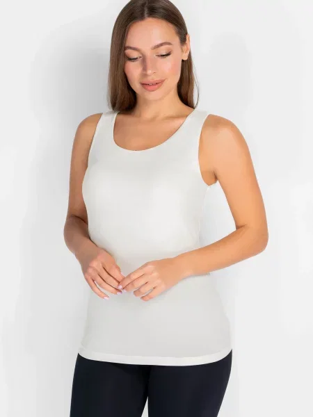 Женская однотонная майка біла