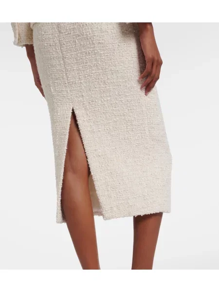 Rochie midi Self-portrait din tweed alb