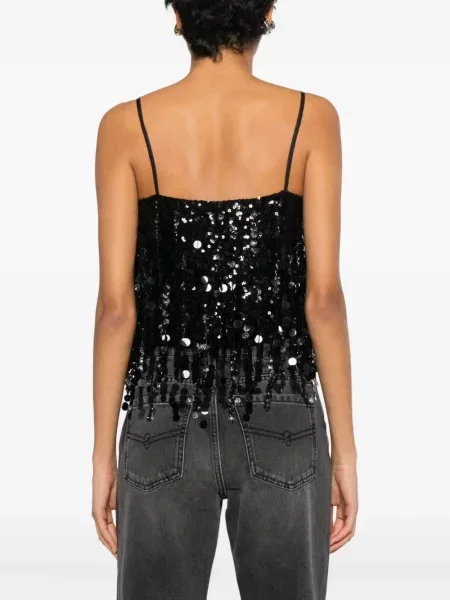 Top Blumarine cu paiete negru