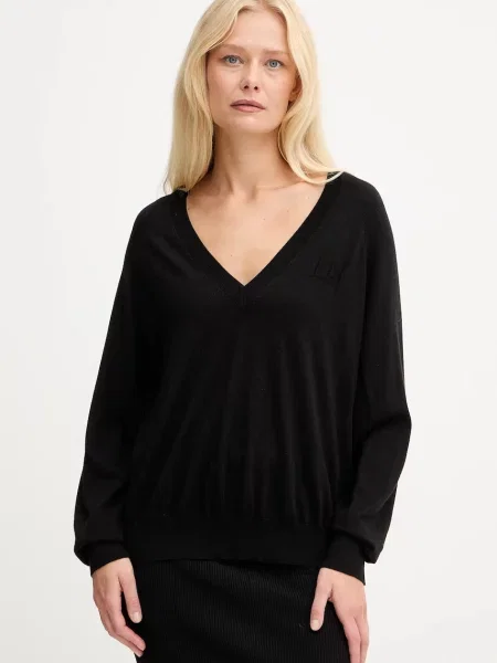 Elisabetta Franchi pulover din amestec de lână negru