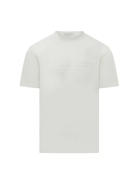 Koszulka Emporio Armani z dżerseju z logo biała