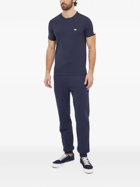 Tričko Emporio Armani s autogramem modré