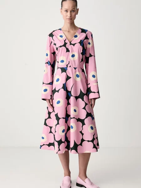 Marimekko rochie babydoll din roz