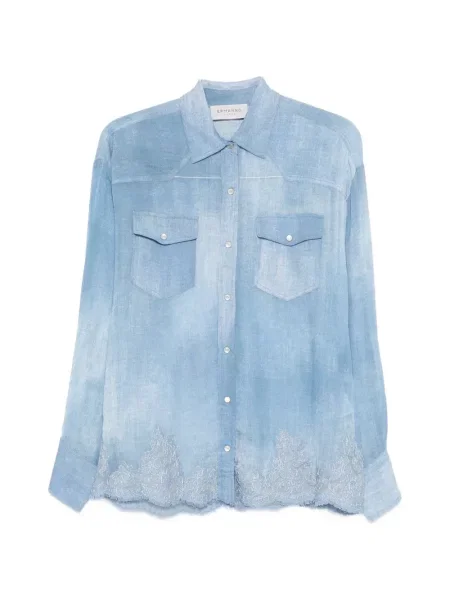 Koszula Ermanno Firenze koronkowa niebieska