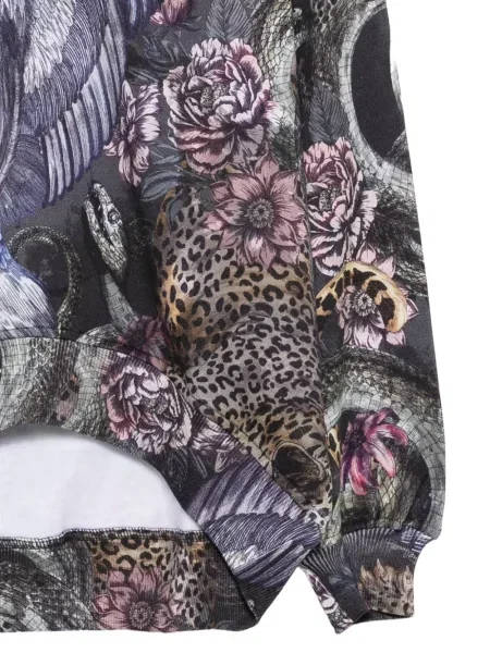 Hanorac Just Cavalli cu model floral cu imagine negru