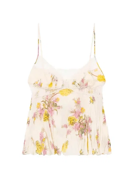 Top Blumarine cu model floral din dantelă