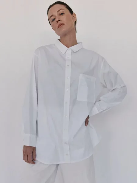 MUUV. cămașă din CLASSIC cu guler clasic relaxed alb