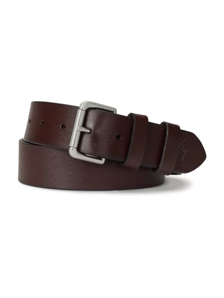 Δερμάτινη ζώνη Polo Ralph Lauren καφέ