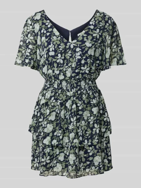 Sukienka mini z marszczonym detalem Apricot zielona