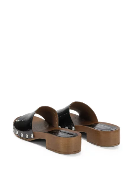 Sandale Copenhagen din piele cu tepi negru