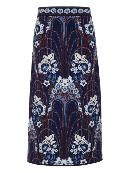 Spódnica midi Cara Cara do kolan niebieska