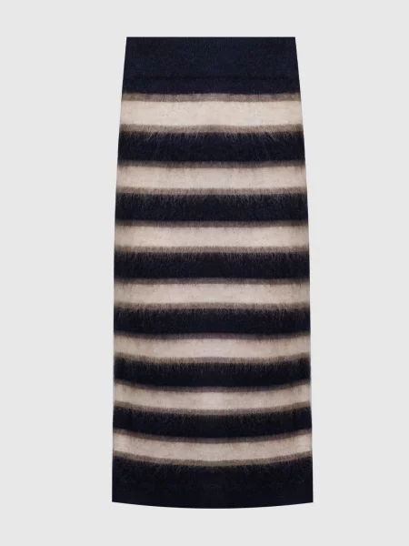 Спідниця міді в смужку Brunello Cucinelli синя