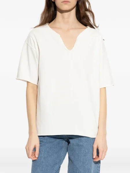 Tricou Zadig&voltaire cu decolteu în V alb
